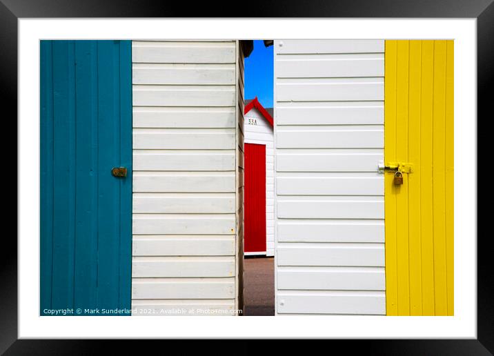 Beach Huts at Paignton Framed Mounted Print by Mark Sunderland