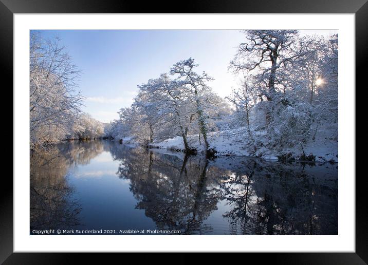 River Nidd in Winter Knaresborough Framed Mounted Print by Mark Sunderland