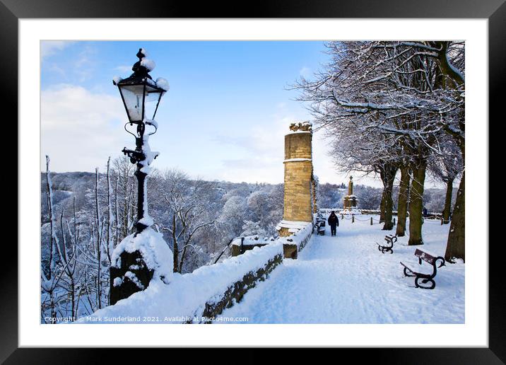 Knaresborough Castle in Winter Framed Mounted Print by Mark Sunderland