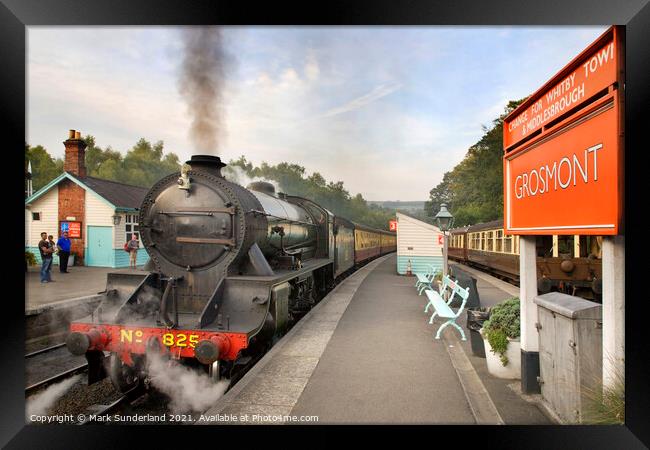 Steam Locomotive at Grosmont Station Framed Print by Mark Sunderland