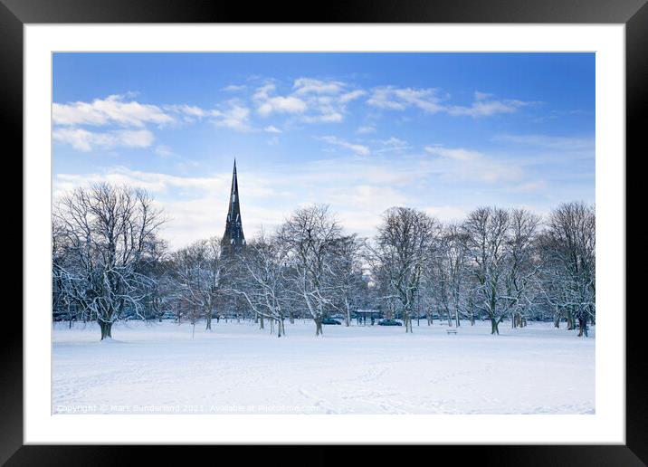 The Stray in Winter Harrogate Framed Mounted Print by Mark Sunderland