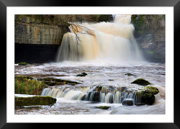 West Burton Waterfall in Wensleydale Framed Mounted Print by Mark Sunderland