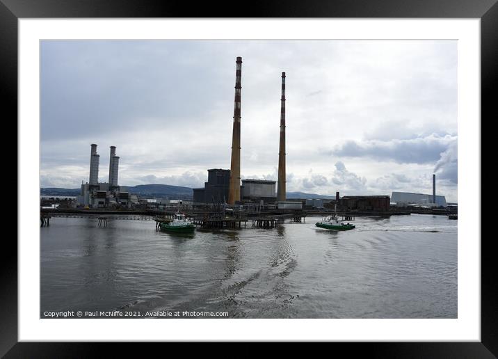  Poolbeg Power Station, Dublin Bay and Tugs Framed Mounted Print by Paul McNiffe