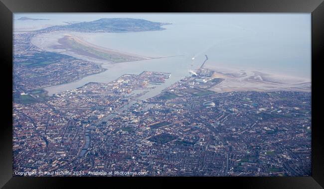 Dublin Bay and City From The Air Framed Print by Paul McNiffe