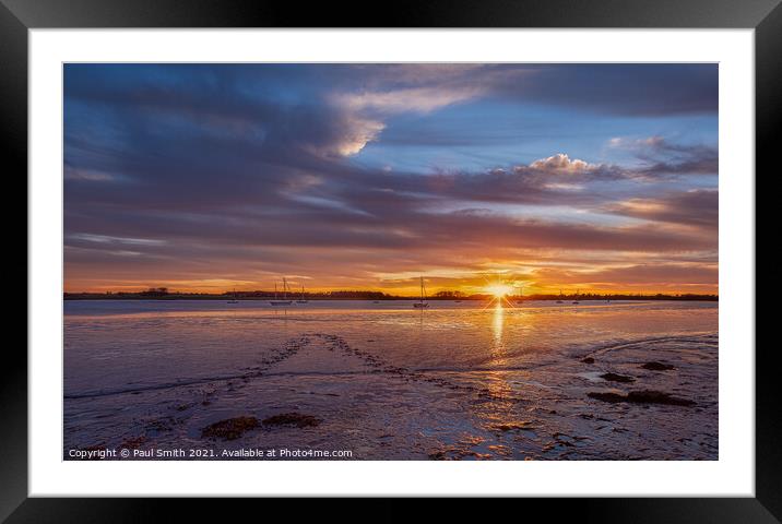 Sunset at Ramsholt Framed Mounted Print by Paul Smith