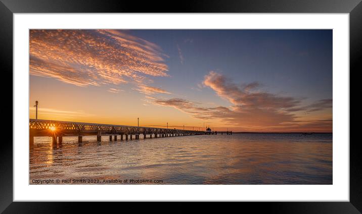 Yarmouth Pier Sunset Framed Mounted Print by Paul Smith