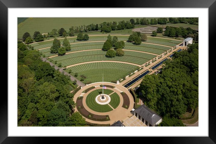 Cambridge American Cemetary Framed Mounted Print by Paul Smith