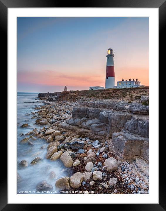 Portland Bill Sunset Framed Mounted Print by Paul Smith
