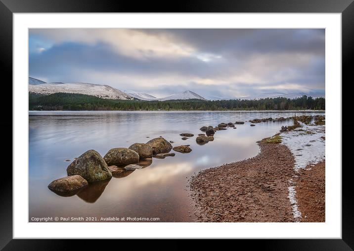 Loch Morlich & the Cairngorms Framed Mounted Print by Paul Smith