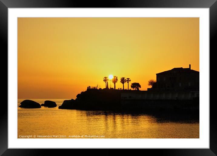 Sunset at Belvedere Marittimo in Italy Framed Mounted Print by Alessandro Mari