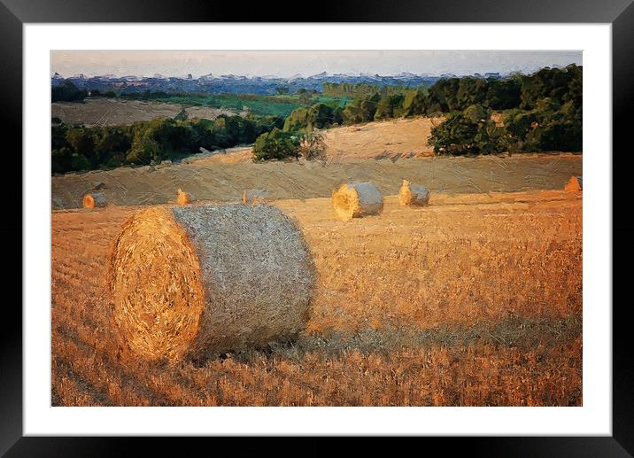 Sussex Hay Bales Framed Mounted Print by Judith Stewart