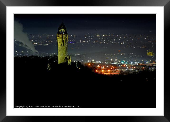 Wallace Monument over Stirling Framed Mounted Print by Barclay Brown