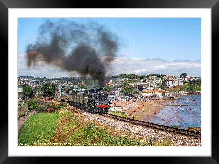 Steam train Goodrington Devon Framed Mounted Print by GEOFF GRIFFITHS