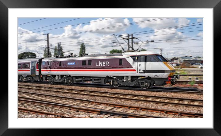 LNER 91127 Doncaster Framed Mounted Print by GEOFF GRIFFITHS