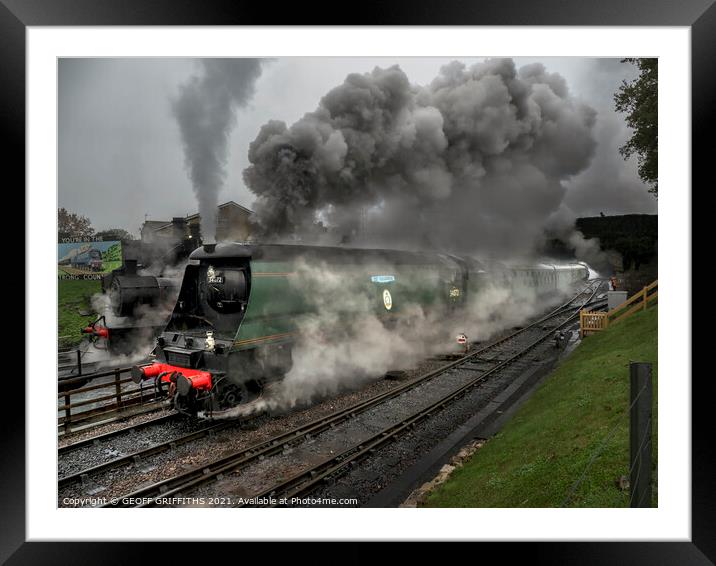 steam engine 34072 '257 Squadron' Swanage Framed Mounted Print by GEOFF GRIFFITHS