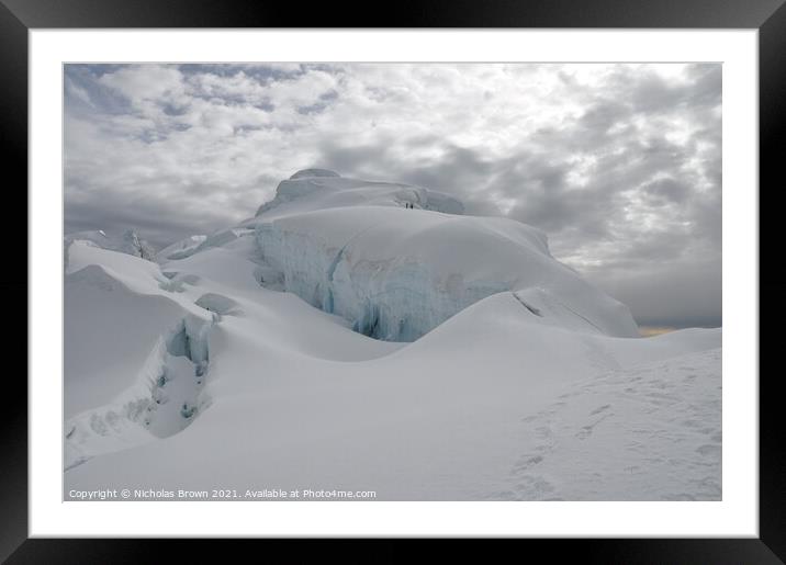 Glacier and summit of Pisco, Cordillera Blanc, Peru Framed Mounted Print by Nicholas Brown