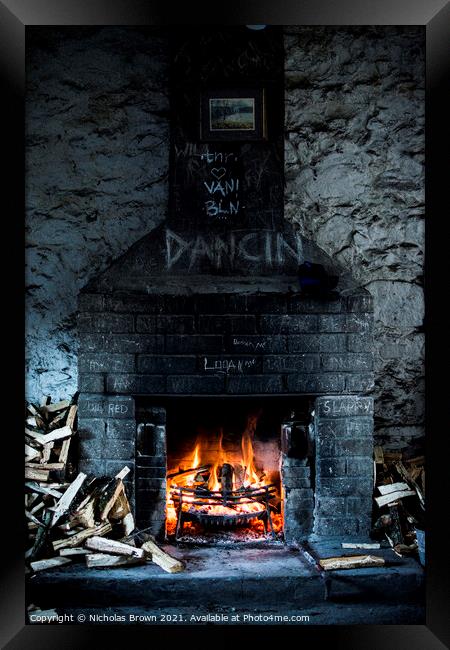 Dancing Fire Framed Print by Nicholas Brown