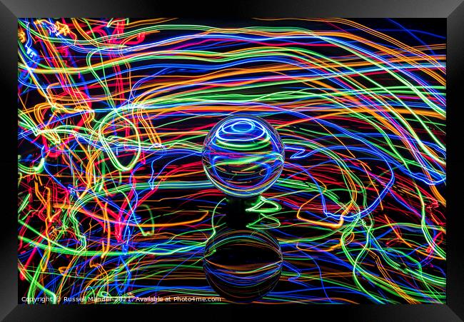 LENS BALL AND LIGHTS 3 Framed Print by Russell Mander
