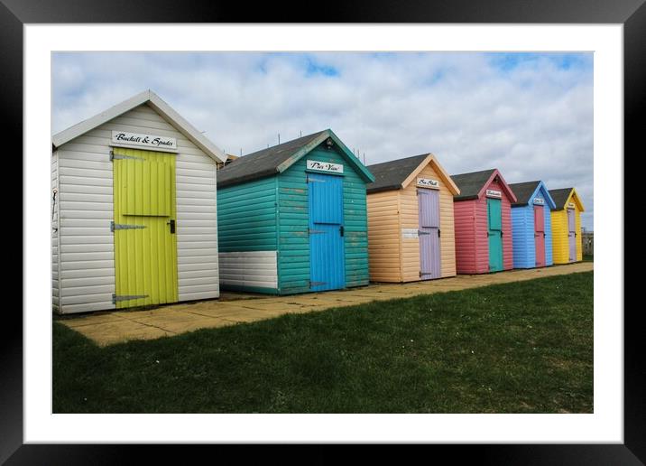 Amble Beach Huts  Framed Mounted Print by ami Photography