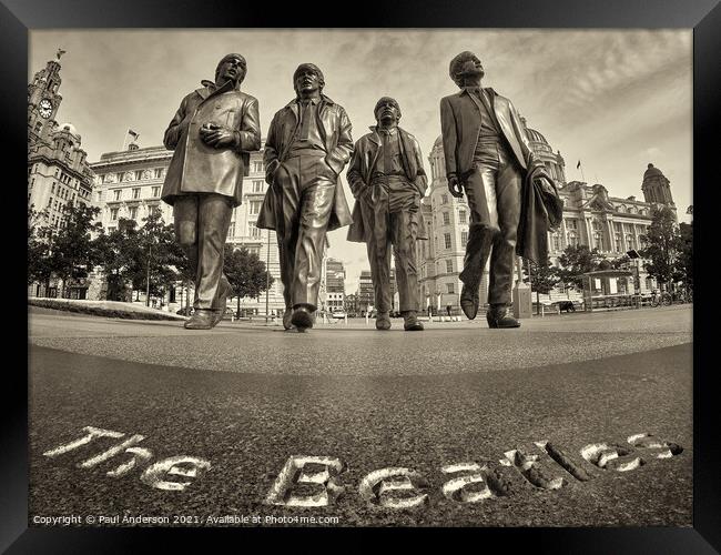 Beatles Bronze, Liverpool Framed Print by Paul Anderson