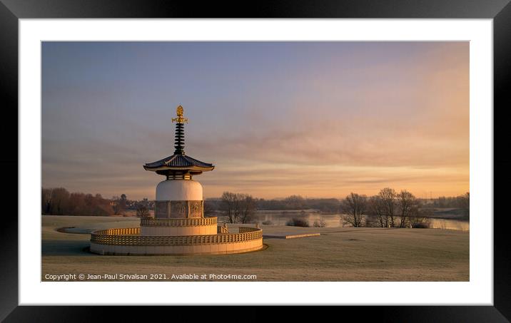 The Peace Pagoda at Willen Lake in Milton Keynes Framed Mounted Print by Jean-Paul Srivalsan