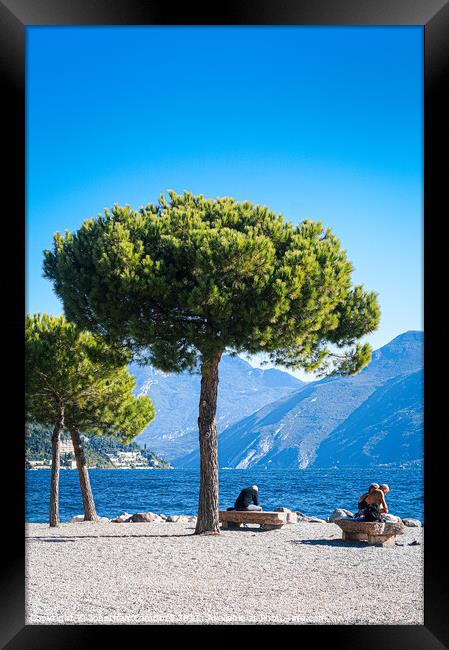Limone Sul Garda - Beach Framed Print by Jonathan Campbell