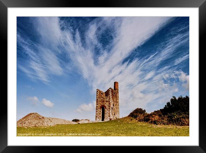 Wheal Uny Tin Mine Engine House, Redruth Cornwall. Framed Mounted Print by Ernest Sampson