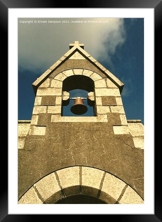 Church Bell Tower, St Day Road Cemetery Redruth  Framed Mounted Print by Ernest Sampson