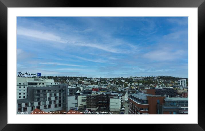 Norway Tromso 29 may 2023 Panoramic Skyline of Tromso City with Architectural Marvels and Scenic Horizon Framed Mounted Print by Anish Punchayil Sukumaran