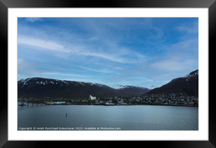 Snowy Tranquil Mountain Lake in Tromso, Norway Framed Mounted Print by Anish Punchayil Sukumaran