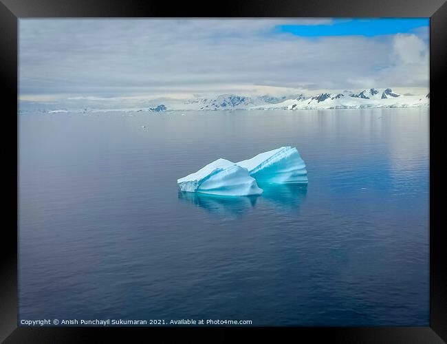 floating iceberg in north pole and frozen mountain Framed Print by Anish Punchayil Sukumaran