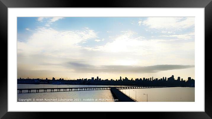 mumbai city a view from mumbaiport Framed Mounted Print by Anish Punchayil Sukumaran