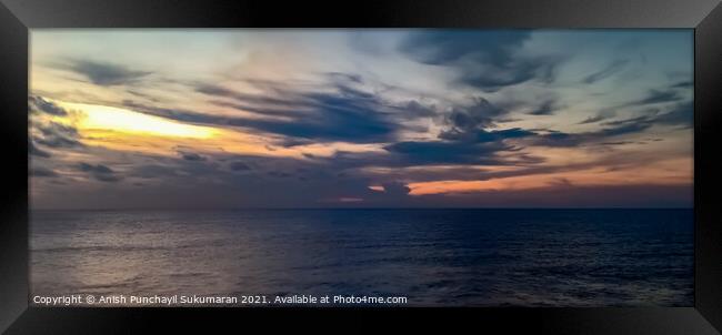 Twilight sky on the sea Framed Print by Anish Punchayil Sukumaran