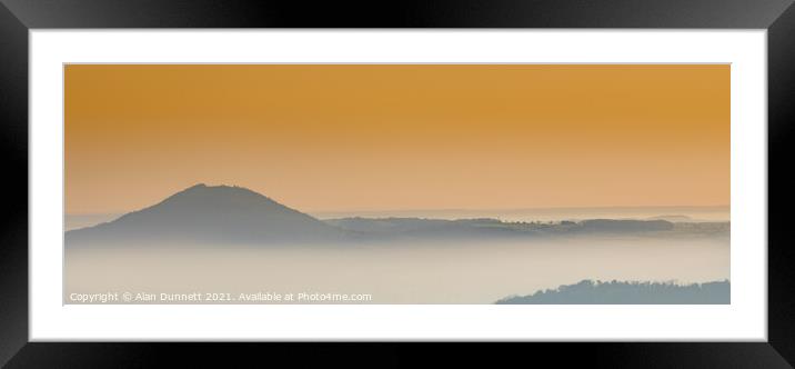 Sunrise mist in the valley Framed Mounted Print by Alan Dunnett