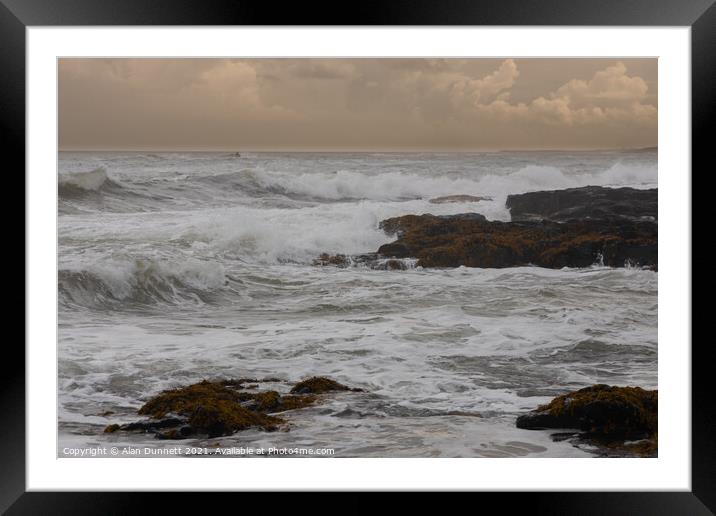Incoming waves Framed Mounted Print by Alan Dunnett