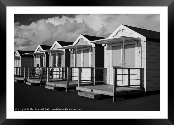 Beach huts Framed Mounted Print by Alan Dunnett