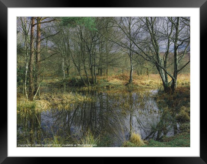Winter Pond Framed Mounted Print by Alan Dunnett