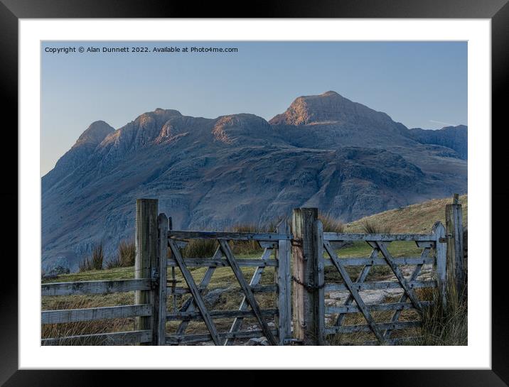 Majestic Gate to the Langdale Pikes Framed Mounted Print by Alan Dunnett