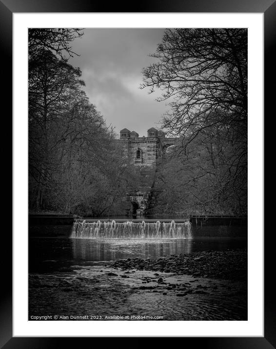 Llyn Efyrnwy Dam and weir Framed Mounted Print by Alan Dunnett