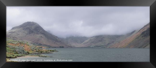 Majestic Mountains in Mysterious Mist Framed Print by Alan Dunnett