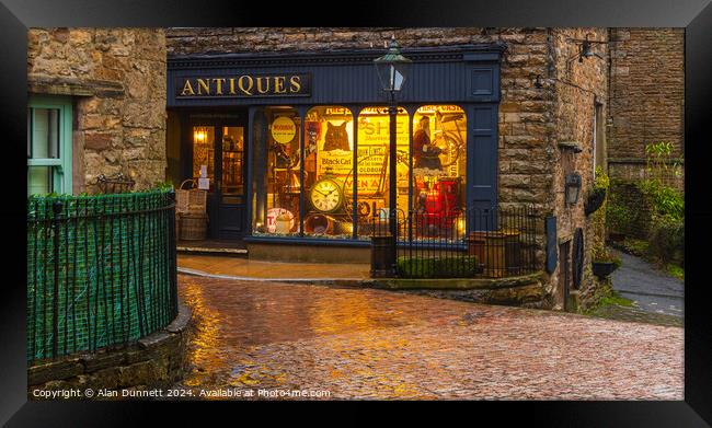 Hawes Antiques shop Framed Print by Alan Dunnett