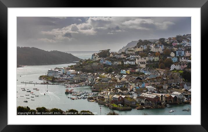 Salcombe and harbour from Snapes Point Framed Mounted Print by Alan Dunnett