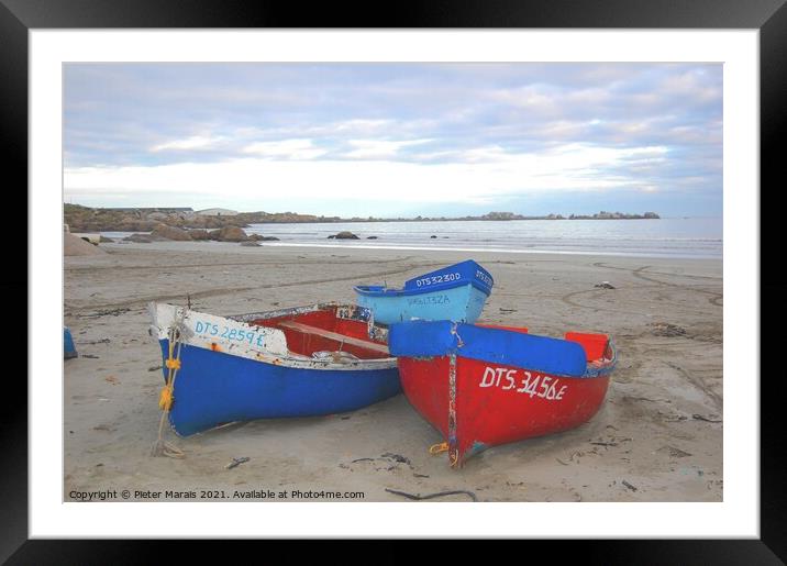 Fisherman boats Paternoster South Africa Framed Mounted Print by Pieter Marais