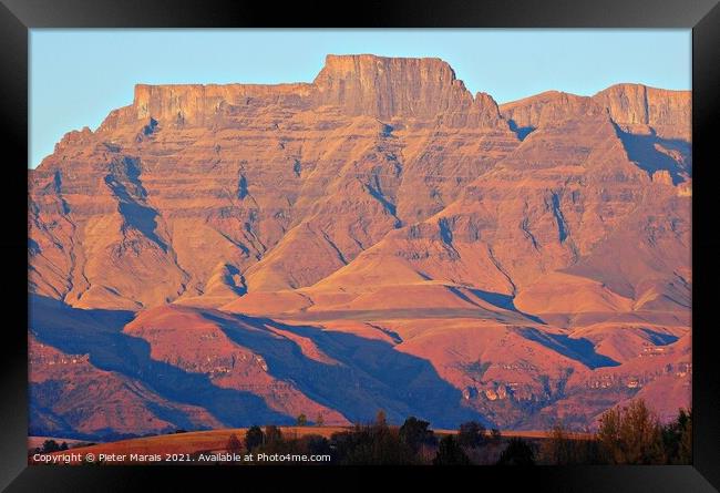 Central Drakensberg in Winter from Champagne Sports Resort South Africa Framed Print by Pieter Marais