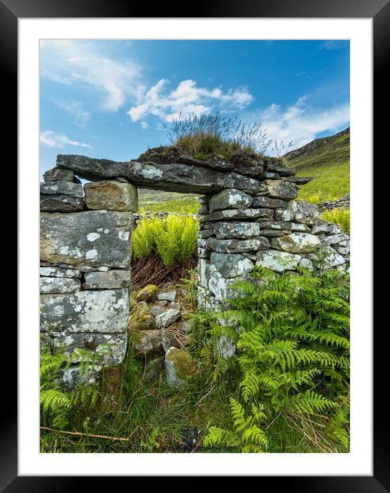 Ruined croft doorway, Boreraig, Isle of Skye, Scotland Framed Mounted Print by Photimageon UK