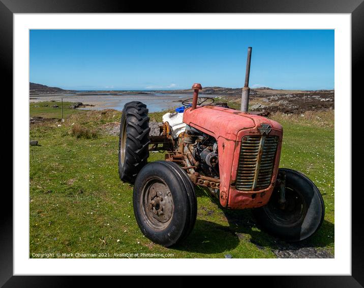 Old red Massey Fergusson Tractor, Colonsay Framed Mounted Print by Photimageon UK