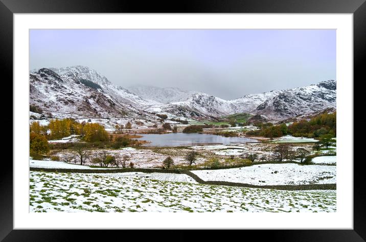 Little Langdale in Winter Framed Mounted Print by Photimageon UK
