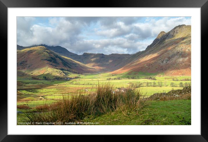 Mickleden and Oxendale valleys, Langdale Framed Mounted Print by Photimageon UK