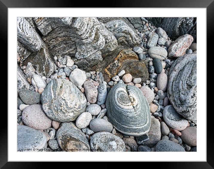 Banded stones, Hushinish beach, Isle of Harris Framed Mounted Print by Photimageon UK