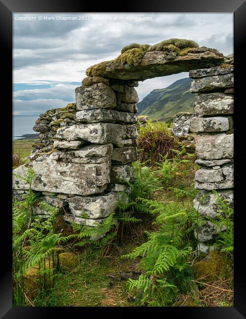 Ruined croft doorway, Boreraig, Isle of Skye, Scotland Framed Print by Photimageon UK